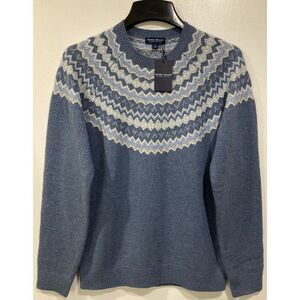 Peter Millar Brunhall Fair Isle Crewneck Merino Wool Cashmere Sweater MEDIUM NWT